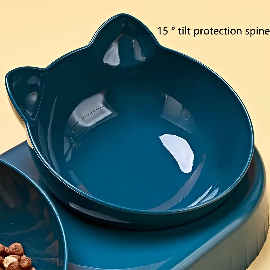 WhiskerFlow – 3-in-1 Tilted Cat Bowl Set