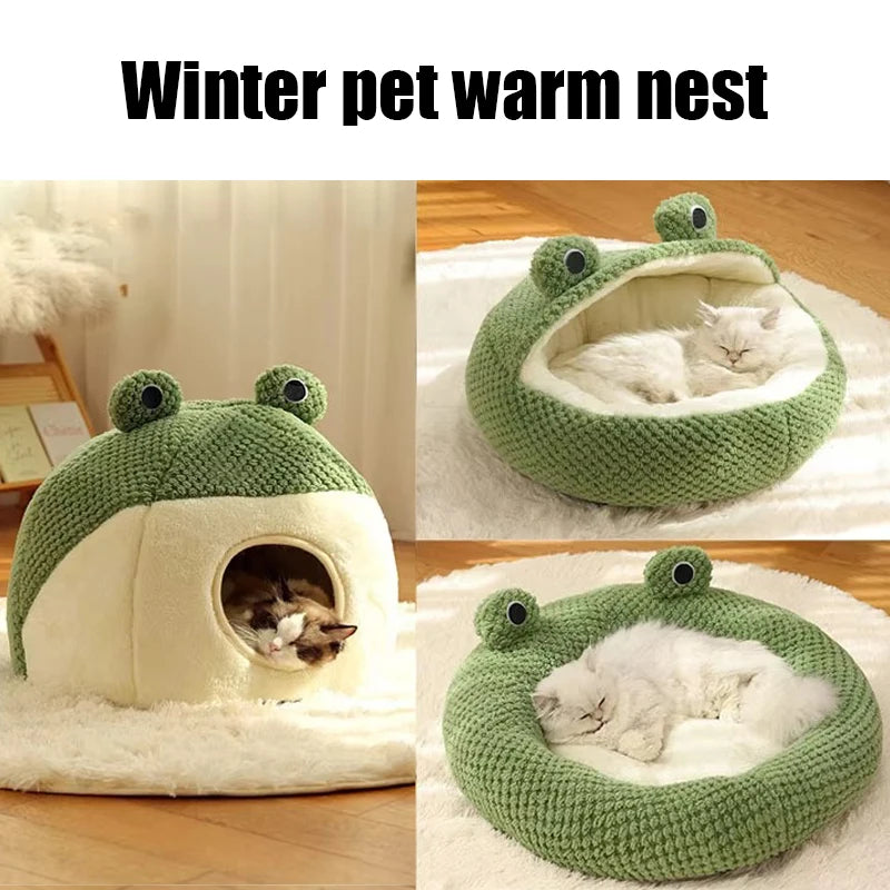 FrogHaven – Plush Pet Nest Bed