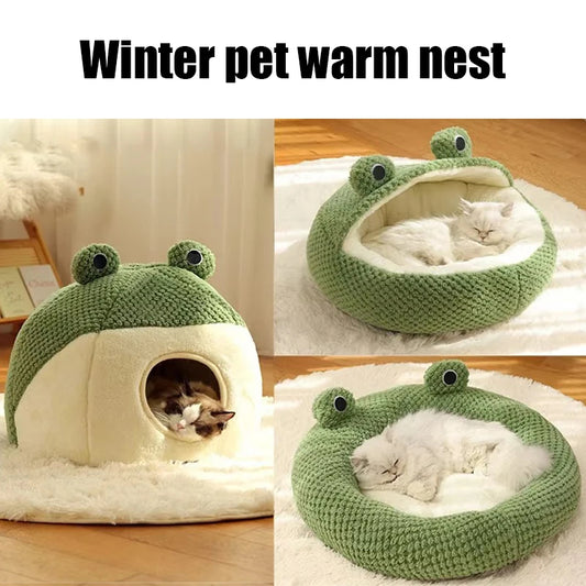 FrogHaven – Plush Pet Nest Bed