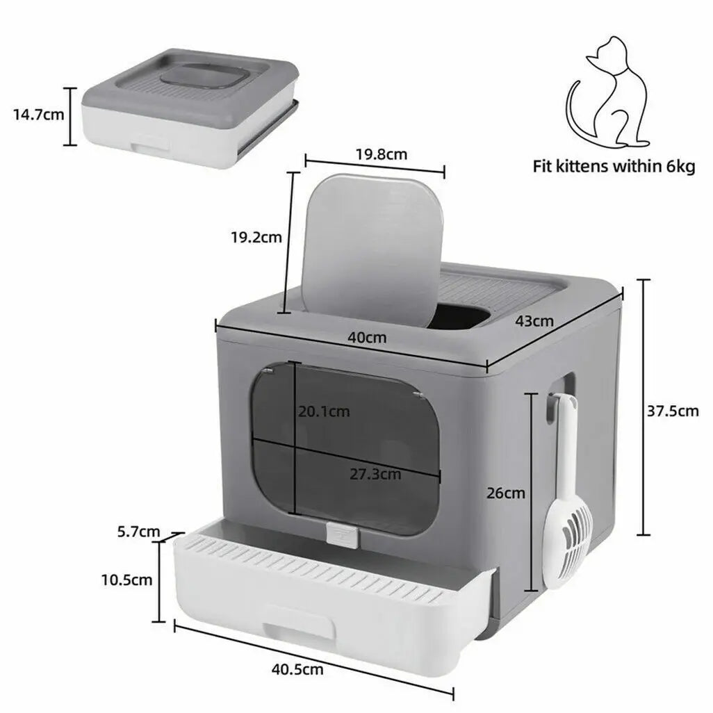PurrDome – Foldable Enclosed Cat Litter Box