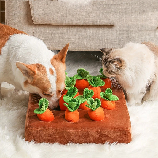 SniffRoot – Carrot Plush Puzzle Toy for Dogs
