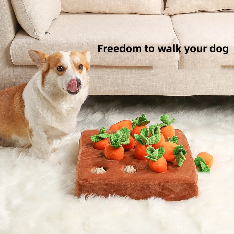 SniffRoot – Carrot Plush Puzzle Toy for Dogs