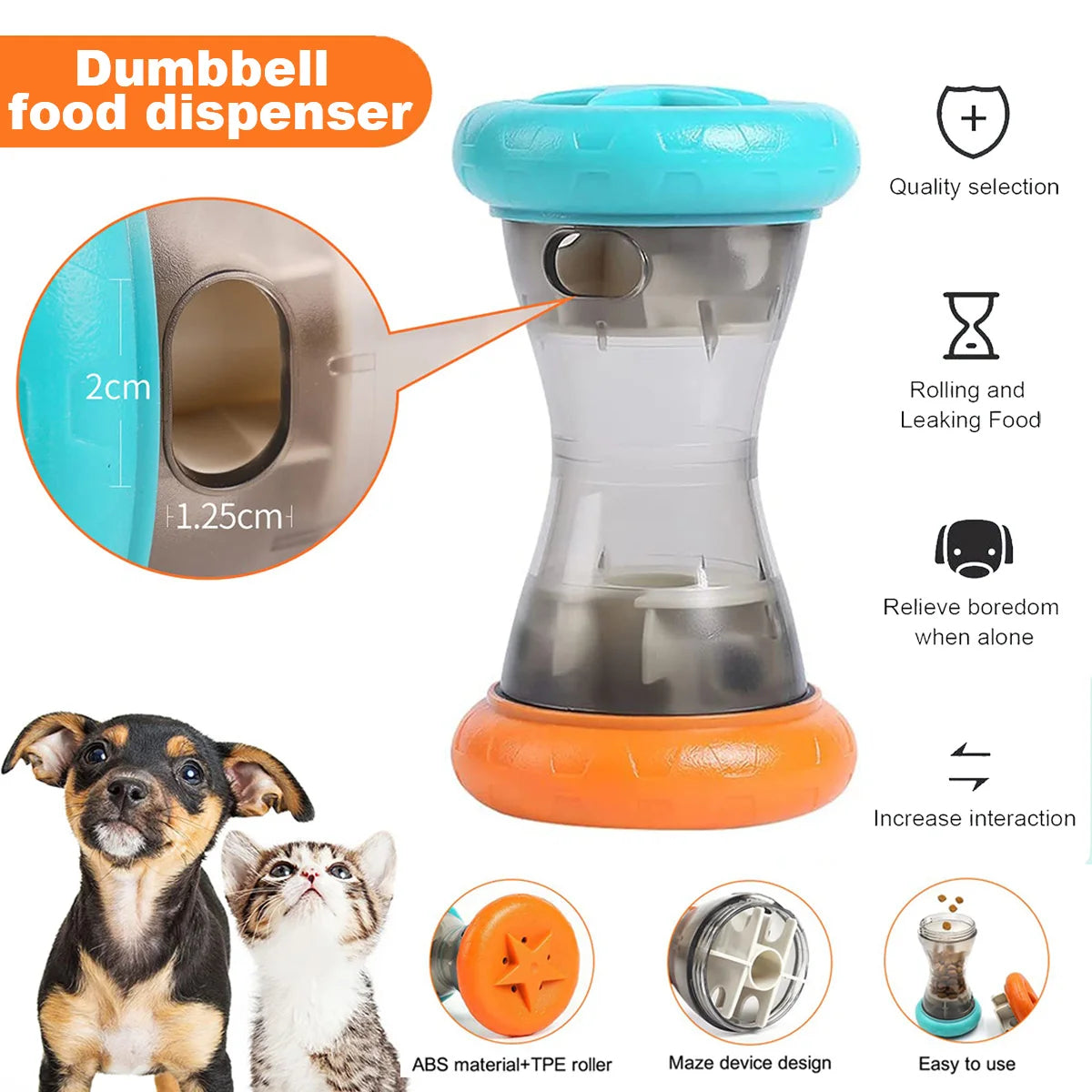 TreatRoll – Dumbbell Food Dispensing Puzzle Toy