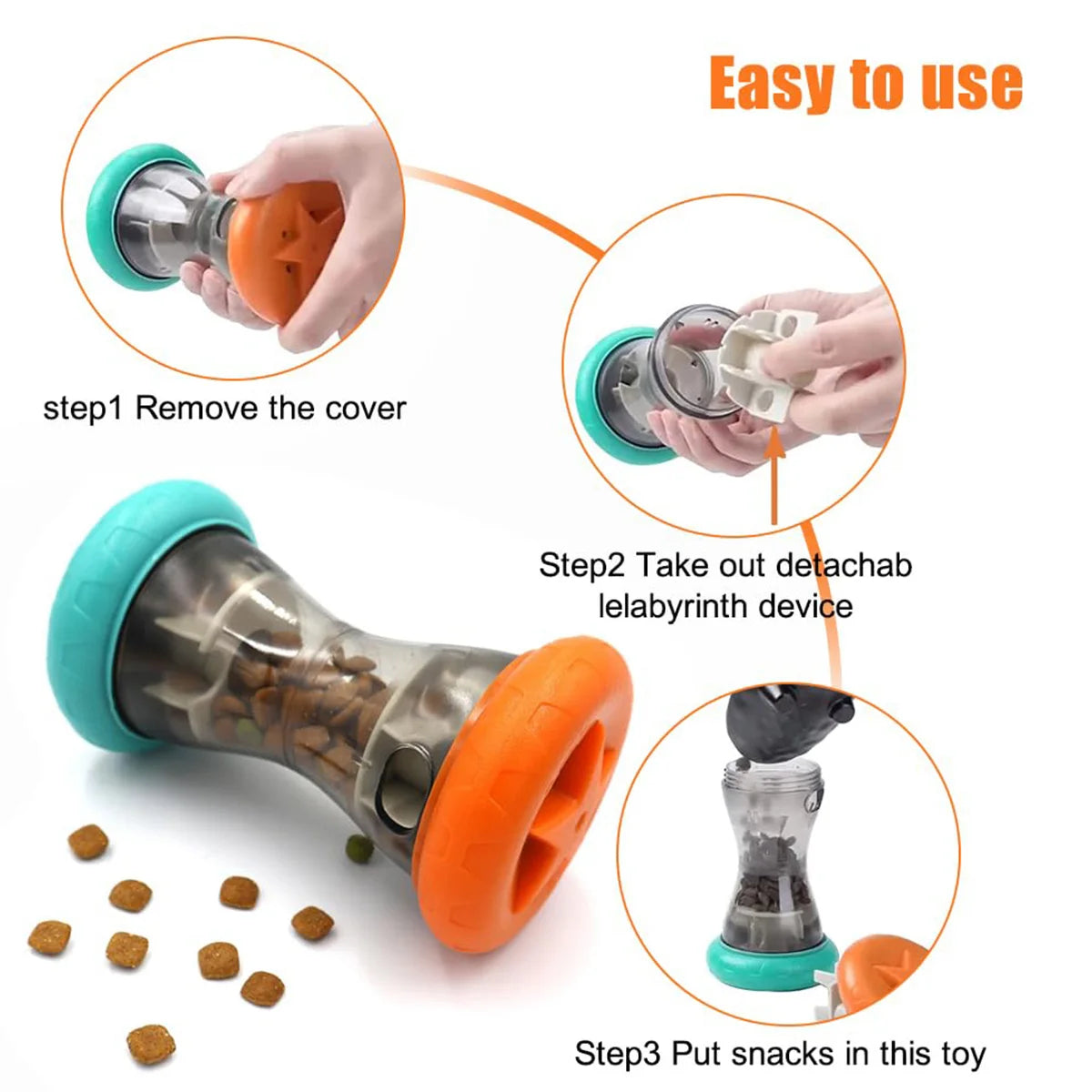 TreatRoll – Dumbbell Food Dispensing Puzzle Toy