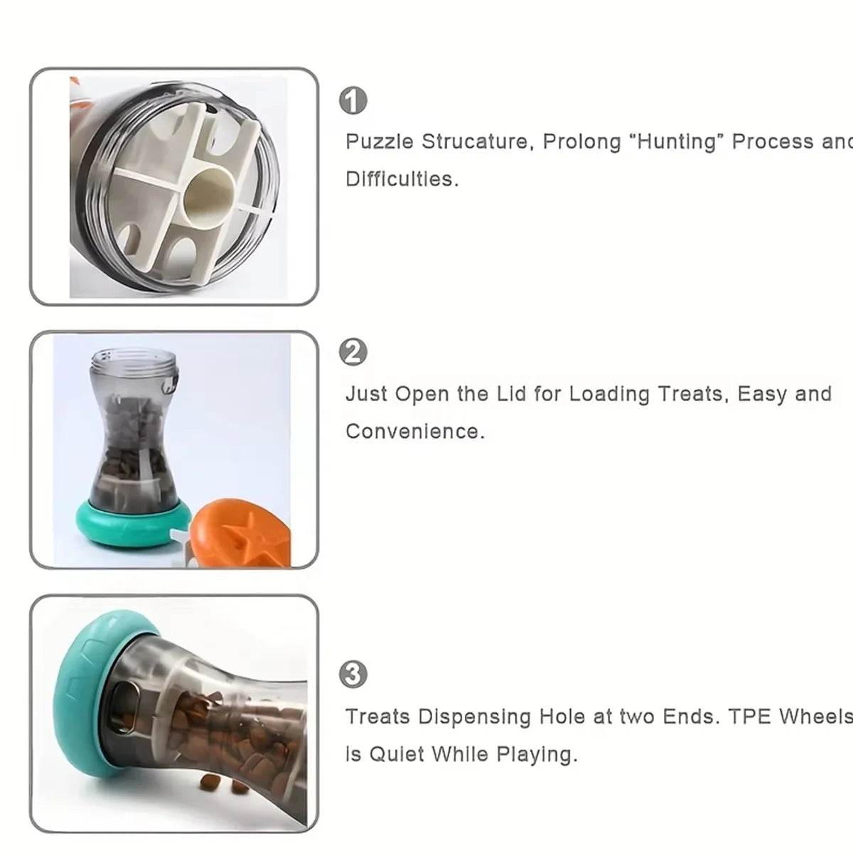 TreatRoll – Dumbbell Food Dispensing Puzzle Toy