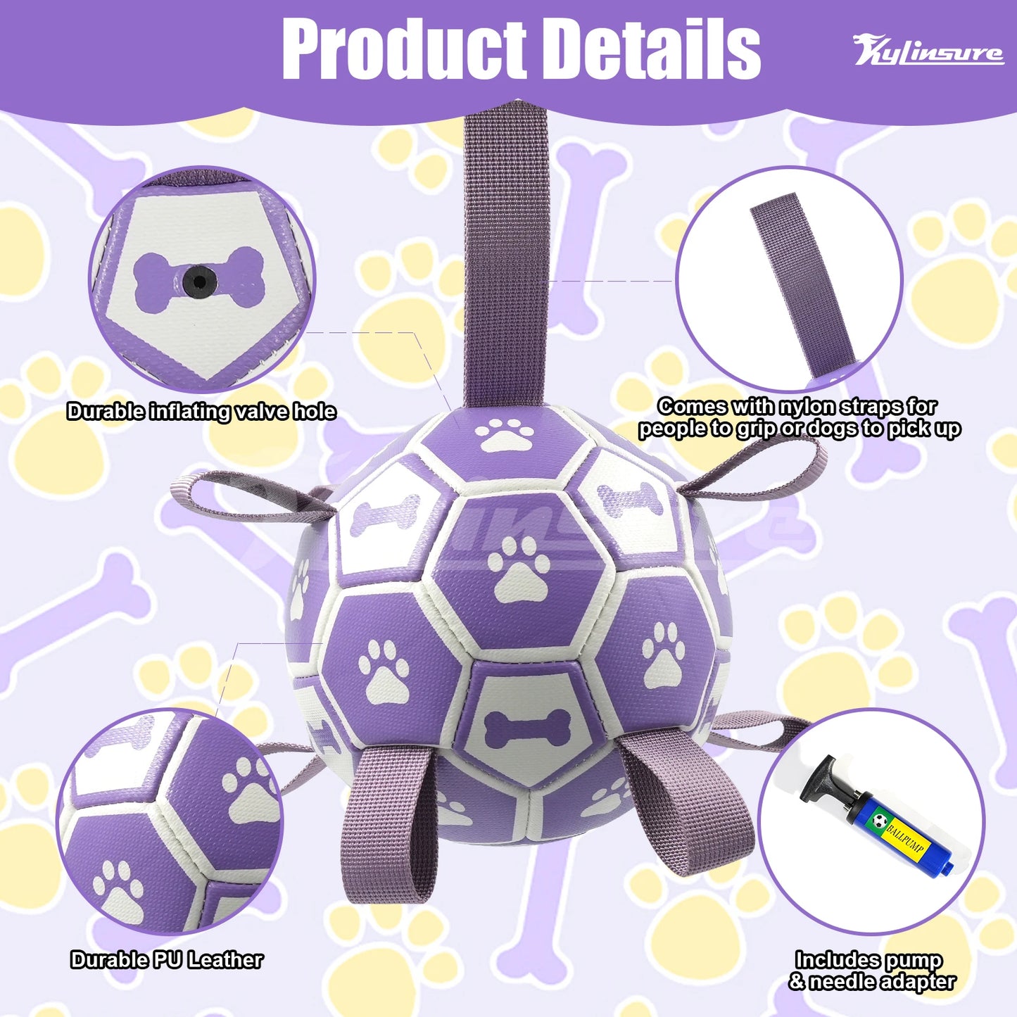 PawKick – Large Interactive Dog Soccer Ball with Straps