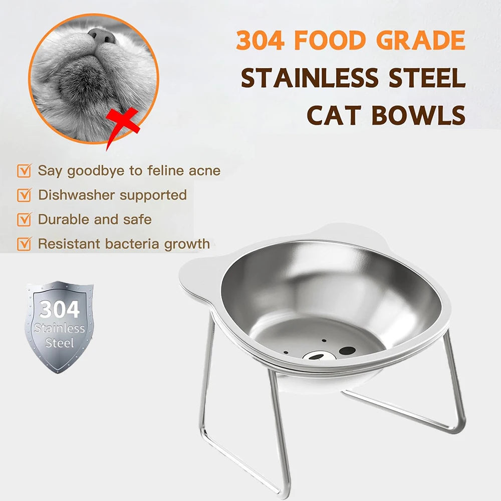 PawLift – Raised Stainless Steel Cat Bowl
