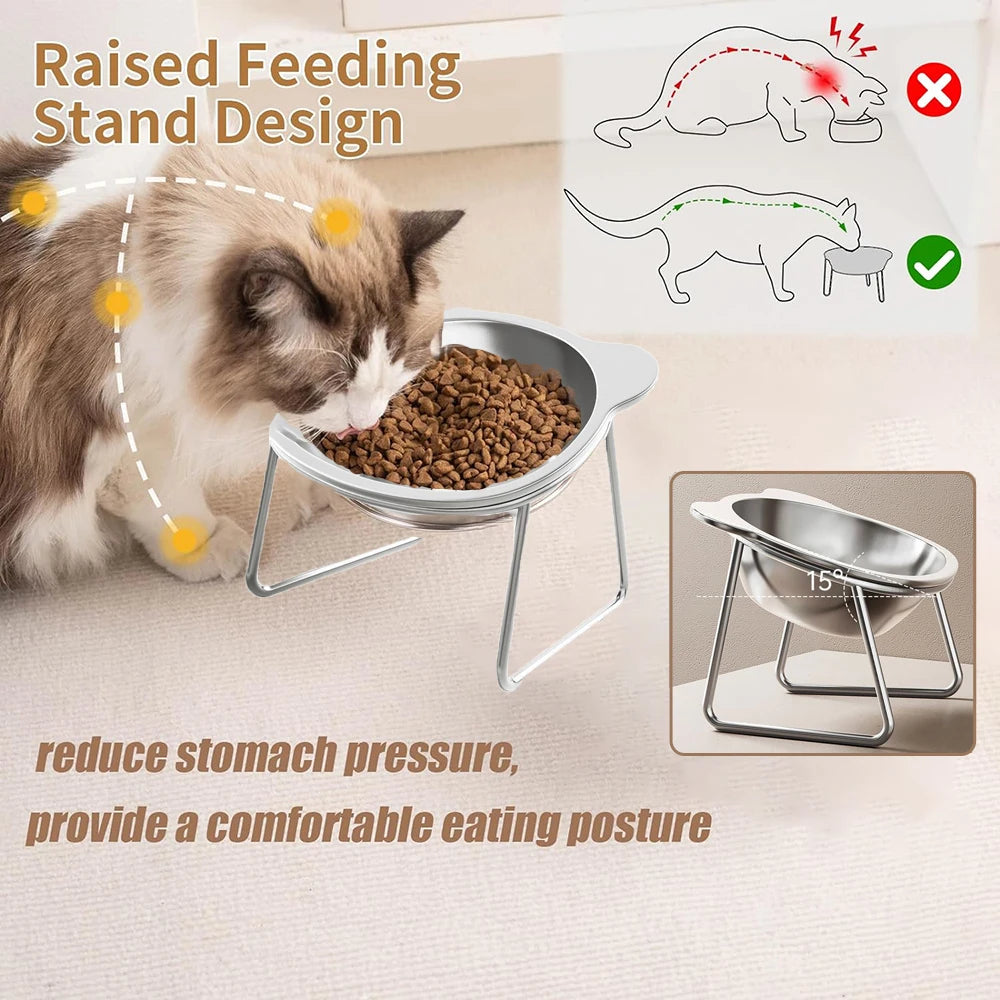 PawLift – Raised Stainless Steel Cat Bowl
