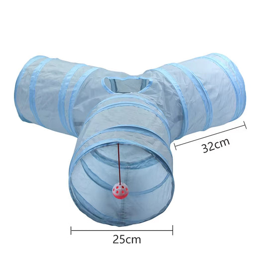 PurrWay – 3-Way Foldable Cat Tunnel Toy