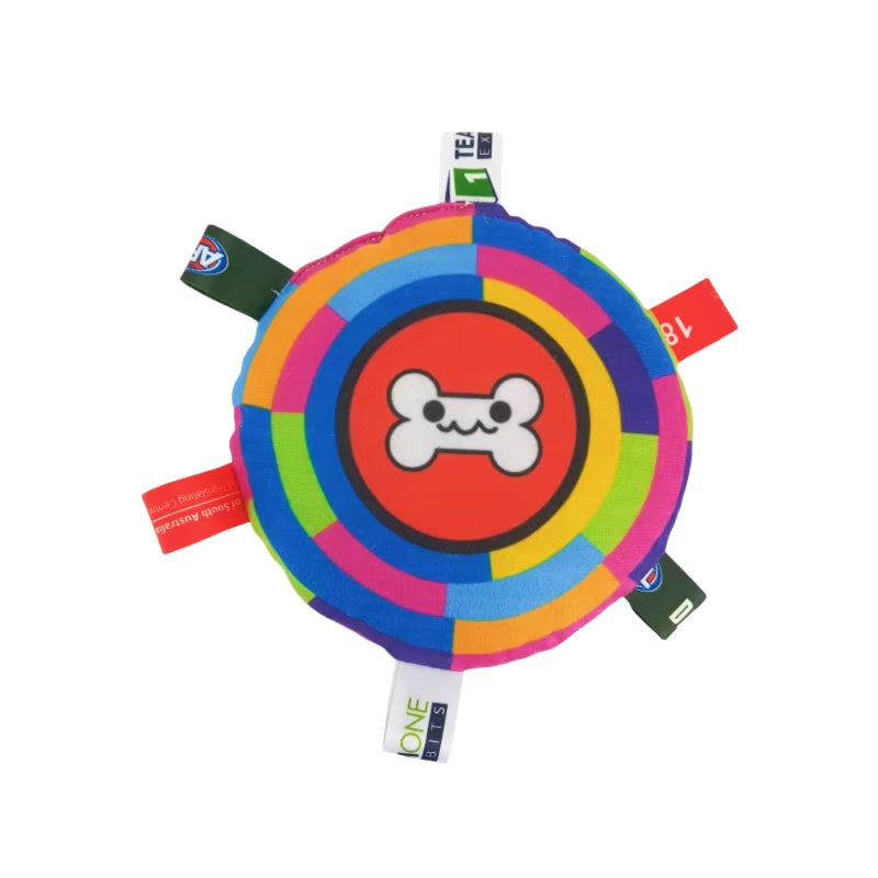 PawOrbit – Rainbow Plush Flying Saucer Dog Toy