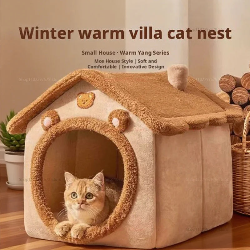CozyDen – Foldable Washable Pet Cave Bed