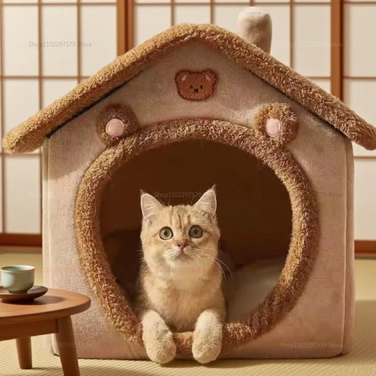 CozyDen – Foldable Washable Pet Cave Bed