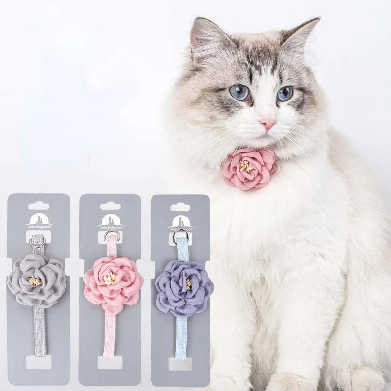 PawBlossom – Camellia Flower Pet Collar