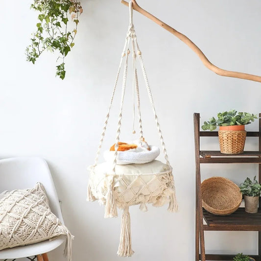 MeowNook – Woven Hanging Cat Nest