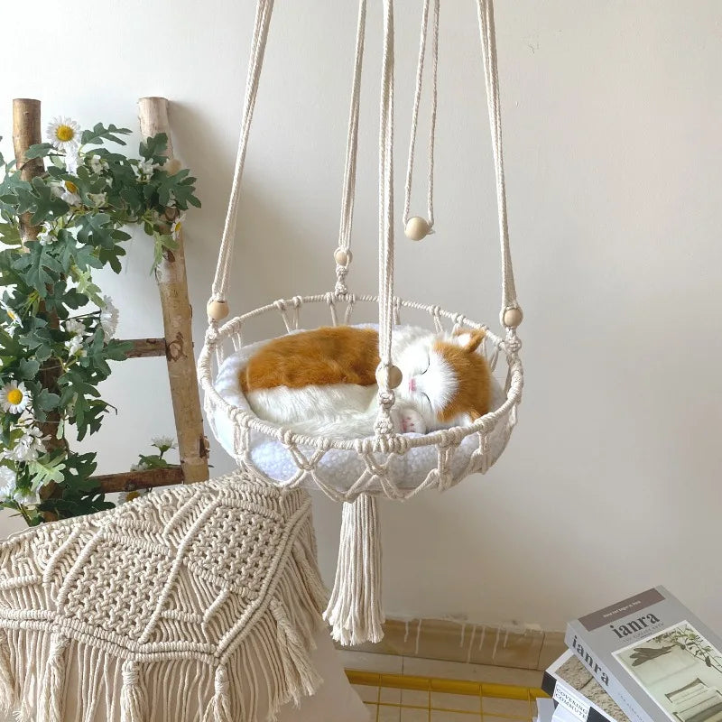 MeowNook – Woven Hanging Cat Nest