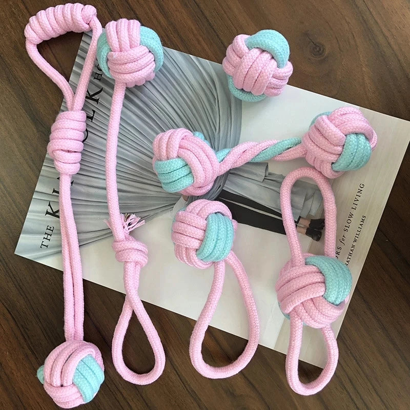 TugTailz – 6Pcs Durable Cotton Rope Dog Toy Set