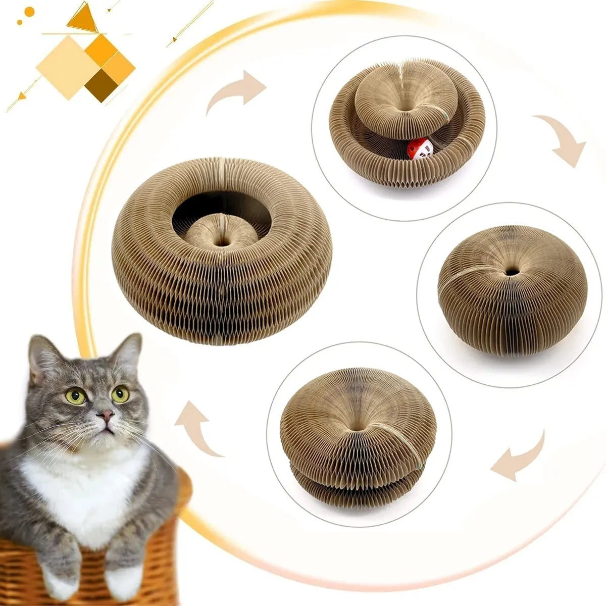 Purrado – Round Cat Scratch & Play Ball Board
