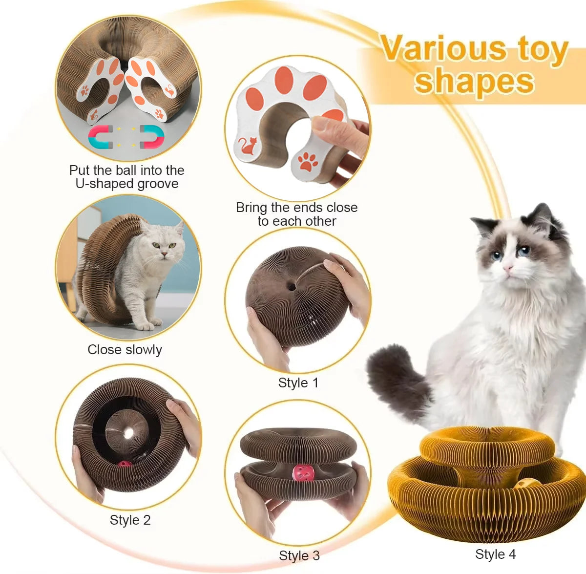 Purrado – Round Cat Scratch & Play Ball Board