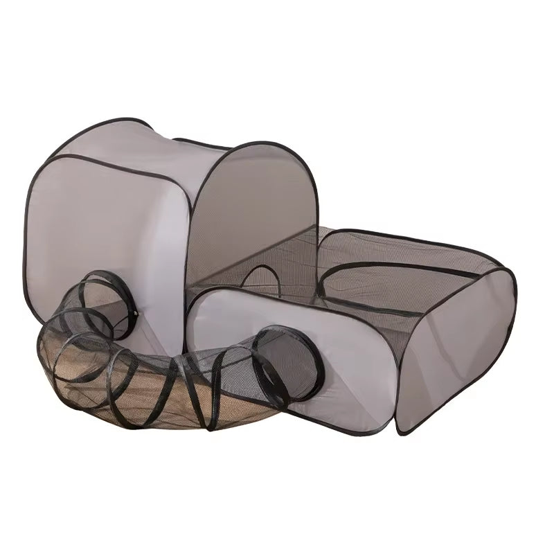 Pawrium – Foldable Oxford Pet Nest with Play Tunnel