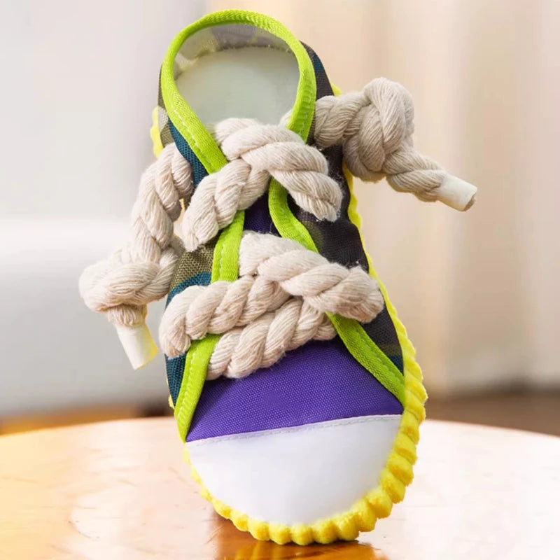 PawSlips – Squeaky Slipper Dog Chew Toy with Rope