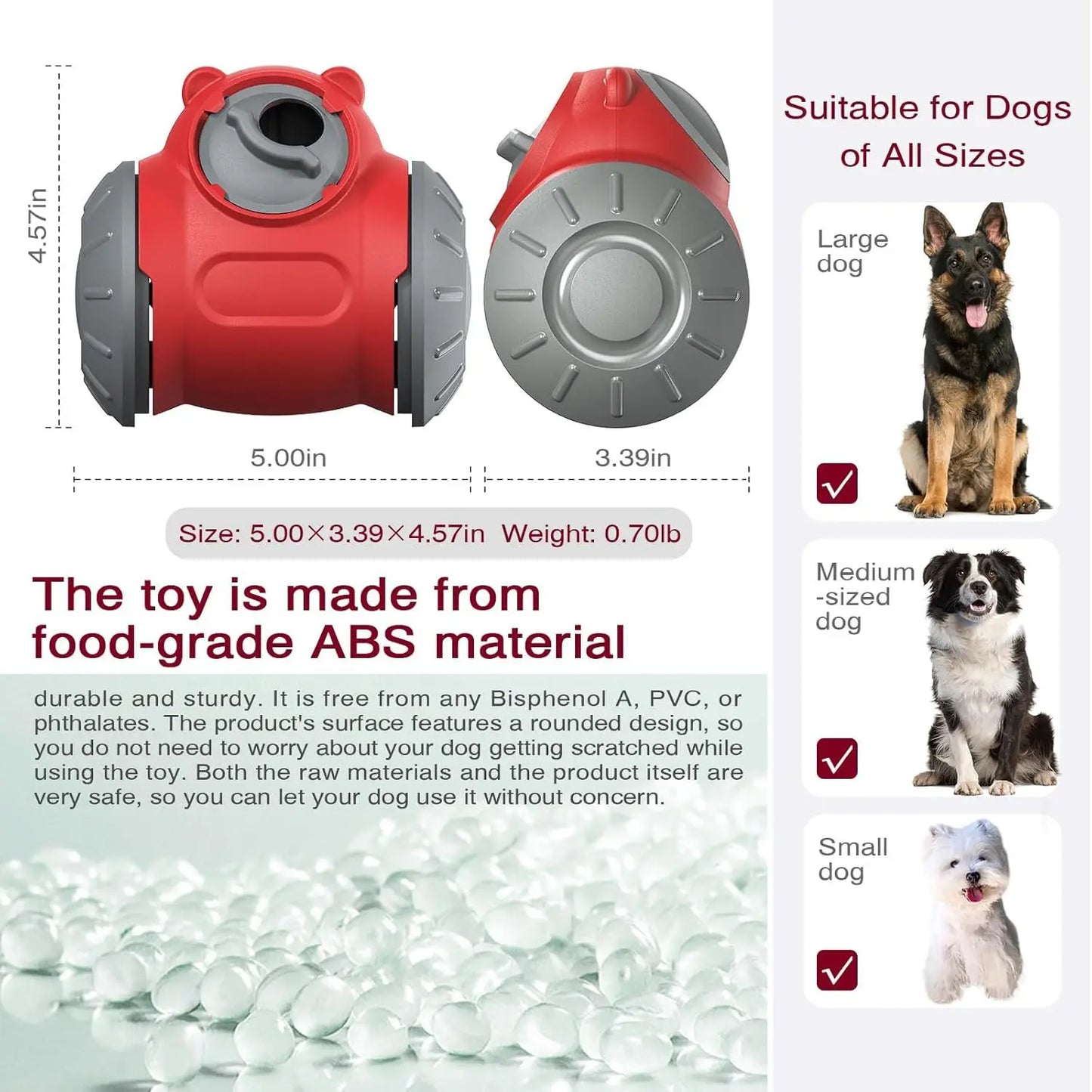 SmartBite – Red Interactive Dog Slow-Feed Toy