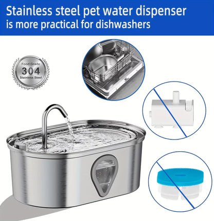 HydroPaws – Stainless Steel Pet Water Fountain