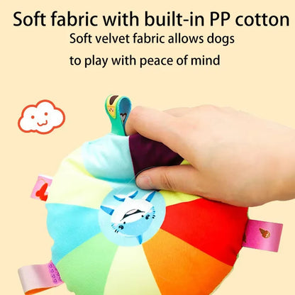 PawOrbit – Rainbow Plush Flying Saucer Dog Toy