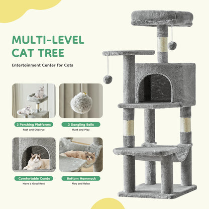 ClawVista –  Multi-Level Cat Tower & Scratching Tree