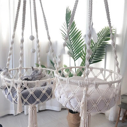 MeowNook – Woven Hanging Cat Nest