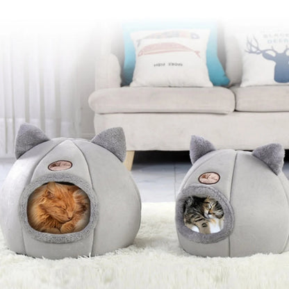 WhiskerNook – Cozy Cat Ear Pet Bed