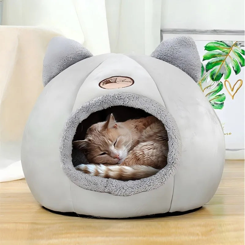WhiskerNook – Cozy Cat Ear Pet Bed