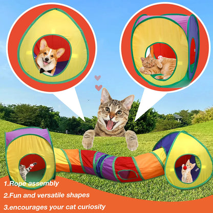 PurrPlay – 3-in-1 Cat Tunnel & Play Set
