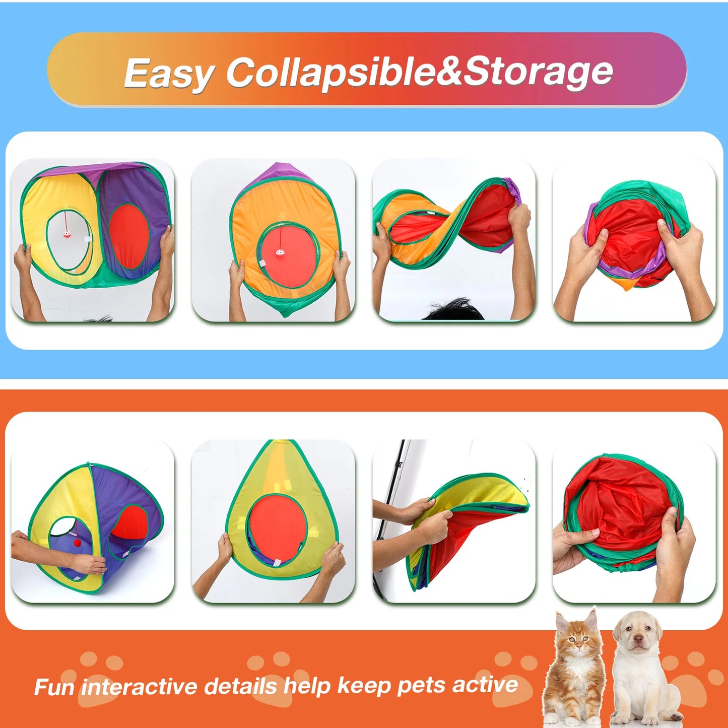 PurrPlay – 3-in-1 Cat Tunnel & Play Set