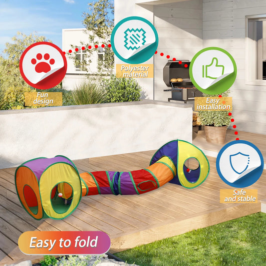 PurrPlay – 3-in-1 Cat Tunnel & Play Set