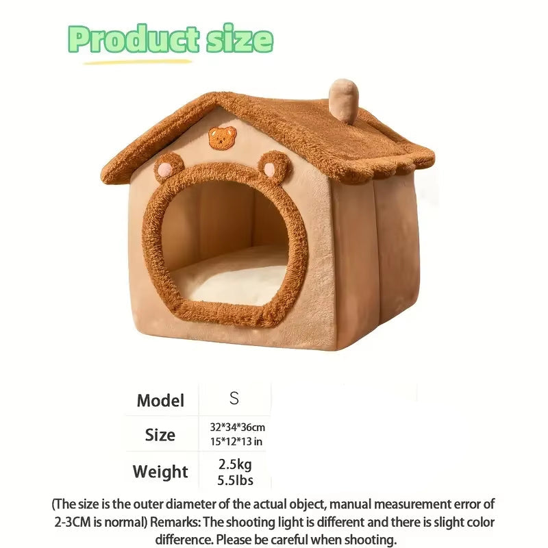 CozyDen – Foldable Washable Pet Cave Bed