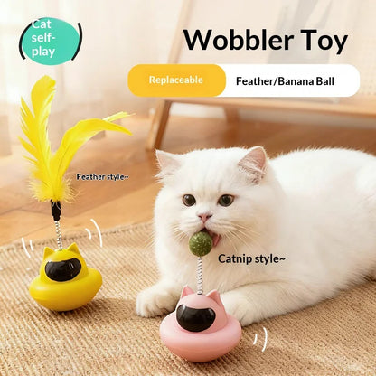 FurTwirl – Suction Cup Cat Teaser Wand with Feather Toy