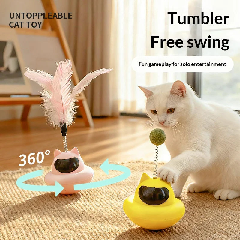 FurTwirl – Suction Cup Cat Teaser Wand with Feather Toy