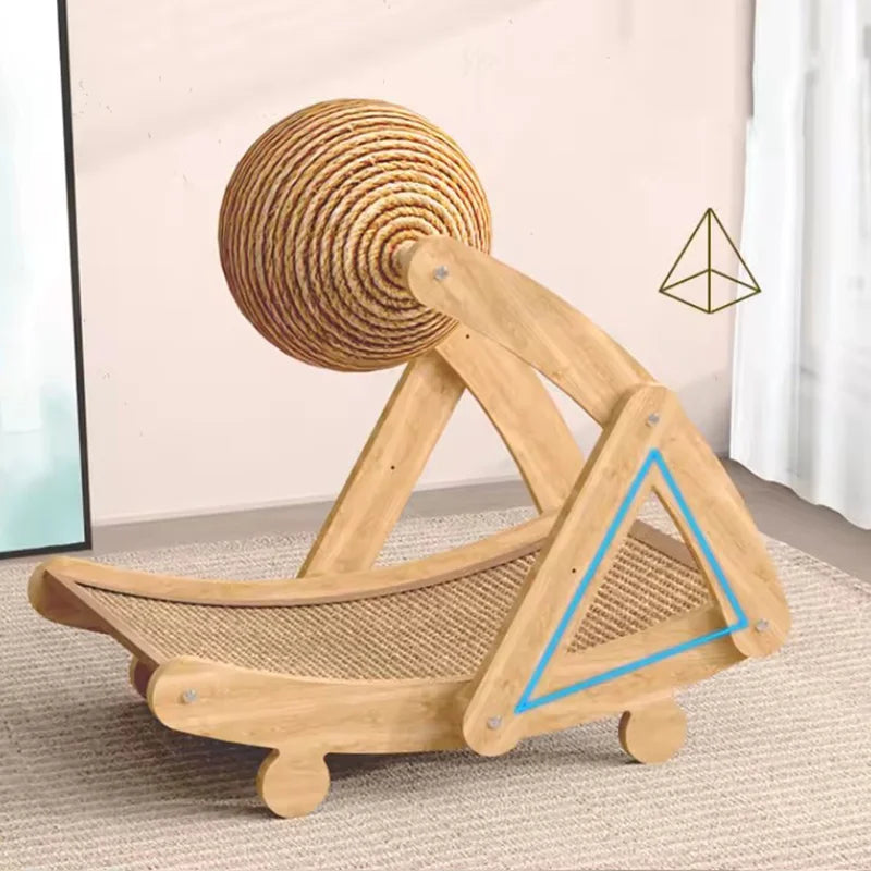 ScratchHaven – Vertical Sisal Cat Scratcher with Ball