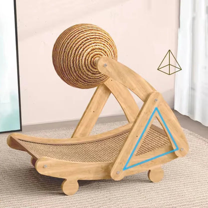 ScratchHaven – Vertical Sisal Cat Scratcher with Ball