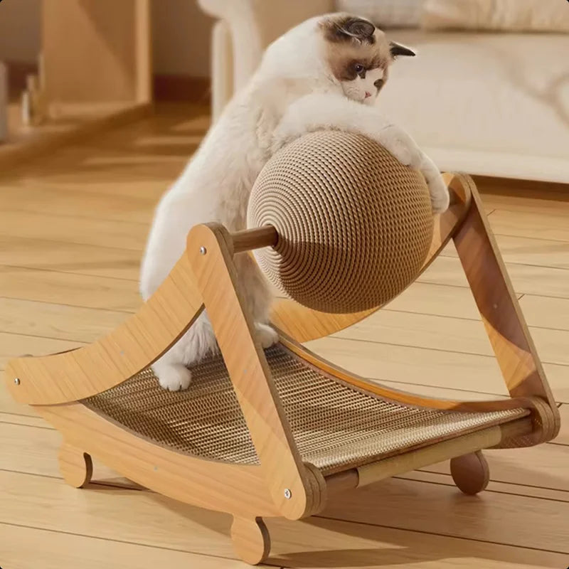 ScratchHaven – Vertical Sisal Cat Scratcher with Ball