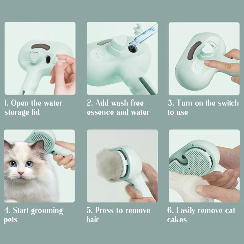 FurGlow – Pet Grooming Steam Massage Brush